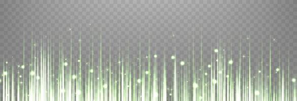 Vertical speed rays, light neon flow, zoom in motion effect, green glow speed lines, colorful light trails, perspective stripes. vector