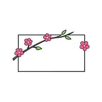 Elegant Blossom Branch Frame Spring Floral Design Element vector