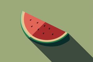 Minimal Half-Sliced Watermelon with Visible Seeds vector