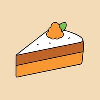 Moist Carrot Cake Slice vector