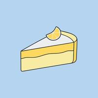 Fluffy Lemon Cake Slice vector