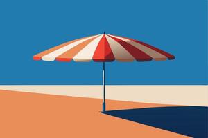 Minimal Beach Umbrella with Striped Patterns vector