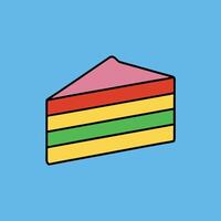 Rainbow Layer Cake Slice vector