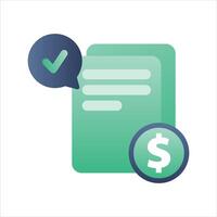 accepted document modern minimalist finance icon vector