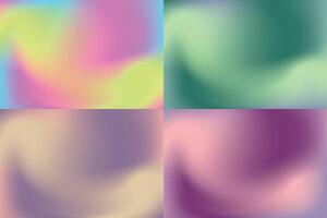 Collection of colorful backgrounds with mesh gradient vector