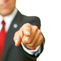 confiante homem de negocios apontando gesto dentro terno png