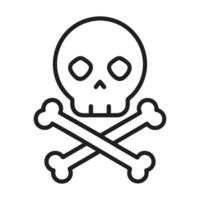 Danger Icon - Skull and Crossbones Line Illustration for Warning and Safety, Minimalistic Hazard Symbol Art vector