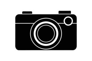 Black and White Camera Icon in Minimalist Style for Modern Photography Art Design vector