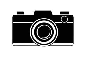 Sleek Minimalist Camera Shape Icon for Black and White Photography in Modern Art Style vector