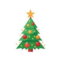 Holiday Christbaum Christmas Tree - Elegant Design with Festive Stars and Berry Elements vector
