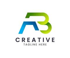 AB letter abstract initial colorful gradient logo design for modern and creative business. vector