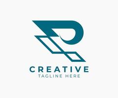 Abstract R letter initial logo template design for modern and creative business. vector