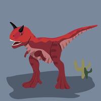 Carnotaurus Dinosaur Carnivore Predator with small horns, active in open landscapes vector