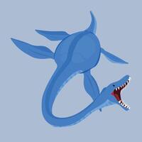 Plesiosaurus Dinosaur Carnivore Long-necked marine reptile, eats fish and squid vector