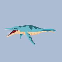 Brachauchenius Dinosaur Carnivore Large marine reptile with strong jaws, feeds on fish. vector