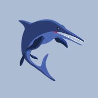 Ichthyosaurus Dinosaur Carnivore Dolphin like feeds on fish and squid vector