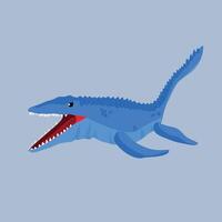 Mosasaurus Dinosaur Carnivore Large marine predator, hunts fish and smaller marine reptiles vector