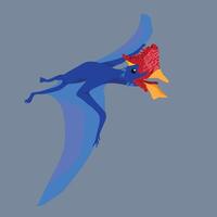 Tapejara Omnivore Dinosaur Known for a large crest, eats fish and plants vector