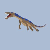 Nothosaurus Dinosaur Carnivore Semi-aquatic predator with a sleek body, found in shallow seas vector