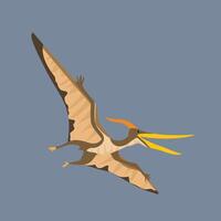 Pteranodon Dinosaur Carnivore Large flying reptile eats fish found near coastal areas vector