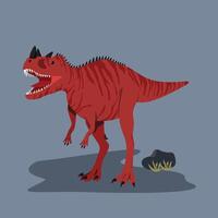 Ceratosaurus Carnivore Medium-sized predator with a nasal horn vector