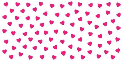 Pink hearts pattern on a white background. Repeating seamless design for Valentine's Day. vector