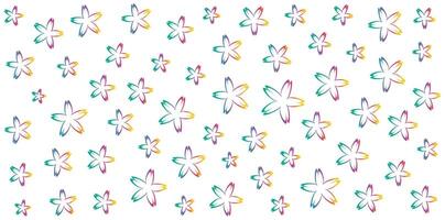 Seamless pattern of colorful gradient flowers on a white background. Decorative floral design for spring and summer themes vector