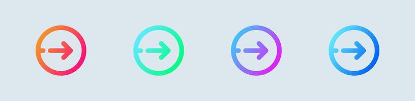 Skip ad line icon in gradient colors. Advertisement signs illustration. vector
