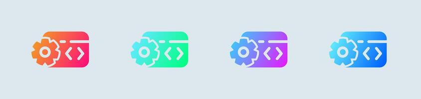 Software solid icon in gradient colors. Technology signs illustration. vector
