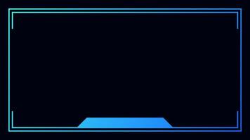 Landscape frame for media player interface. Online stream futuristic technology style. vector