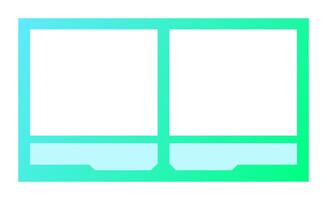 Landscape frame for media player interface. Online stream futuristic technology style. vector
