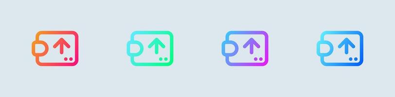 Deposit line icon in gradient colors. Payment signs illustration. vector