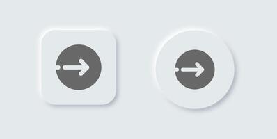 Skip ad solid icon in neomorphic design style. Advertisement signs illustration. vector