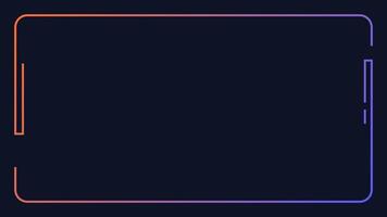 Landscape frame for media player interface. Online stream futuristic technology style. vector