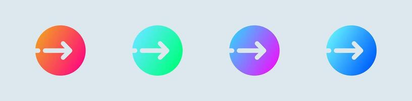 Skip ad solid icon in gradient colors. Advertisement signs illustration. vector