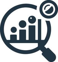 Data analysis with search icon. vector