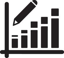 Data analysis chart silhouette. vector