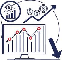 Chart symbol with dollar sign. vector