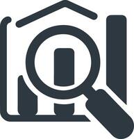 Minimal data search icon. vector