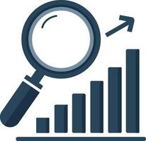 Data analysis with search bar silhouette. vector