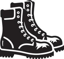 Silhouette of snow boot isolated on white background. vector