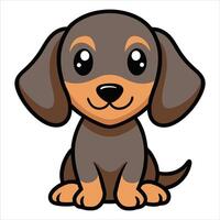 Endearing Dachshund Dog Sitting in a Fun Cartoon Design vector