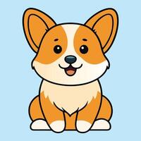 Endearing Corgi Dog Sitting in a Fun Cartoon Design vector