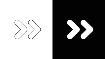 Arrow icon, . Two-tone version on black and white background vector