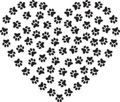 Loving Paw Print Heart Design for All Dog Lovers and Pet Parents vector