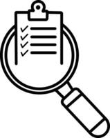 Thin Line Icon Representing Risk Audit and Business Verification for Mobile and Web vector