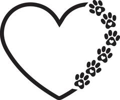 Beautiful Dog Paw Design Featuring a Heart for Animal Lovers vector