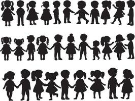 Children Silhouette Bundle for Creative Design and Crafting Projects vector