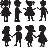 High Quality Children Silhouettes for Unique and Versatile Craft Projects vector
