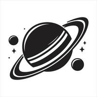 Planet Saturn with planetary ring system flat Icon vector